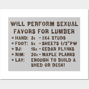 Will work for Lumber (worn) [Rx-Tp] Posters and Art